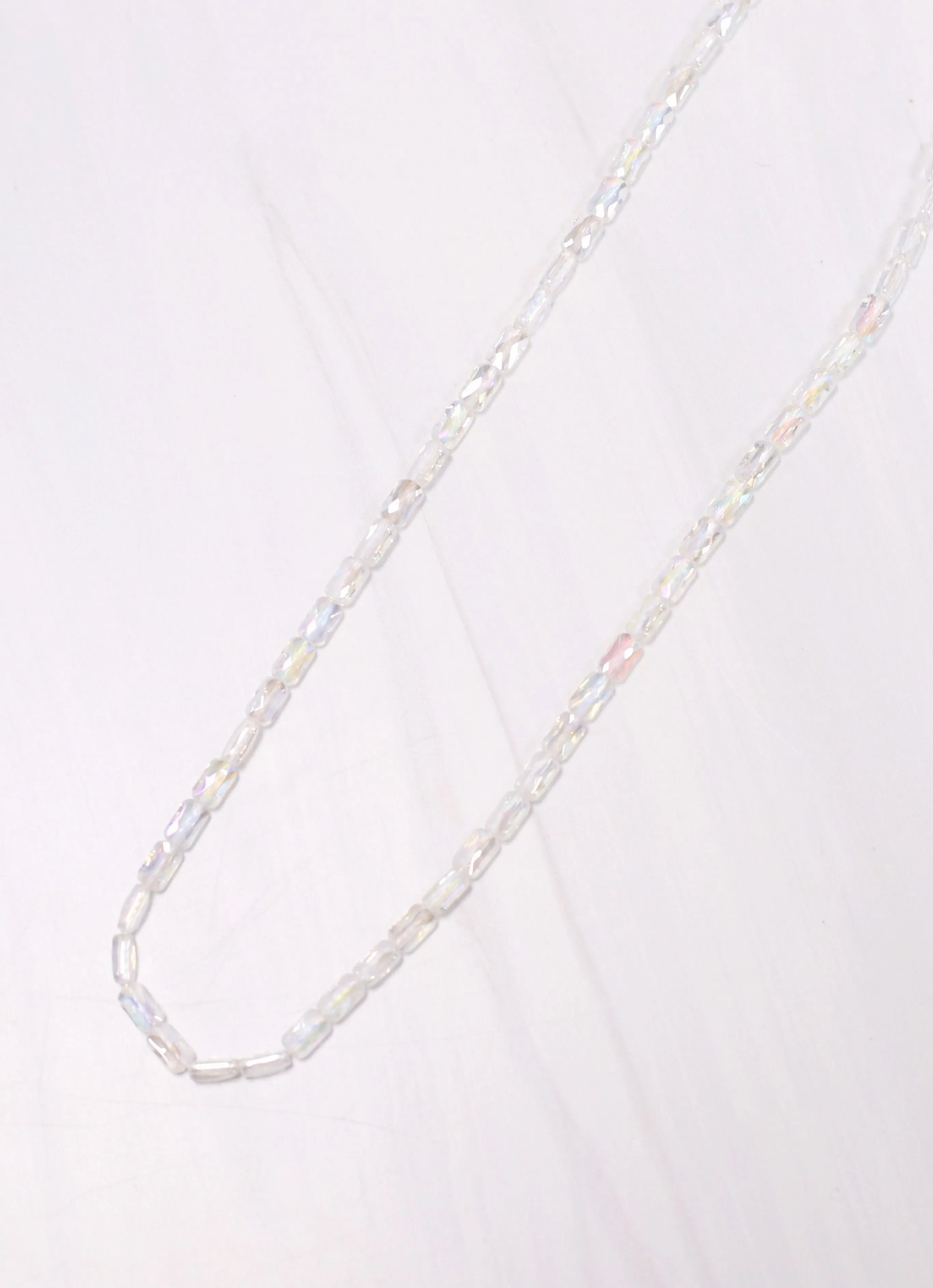 Everette Glass Bead Necklace Clear Opal