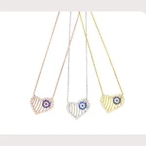 Evil Eye Heart Necklace