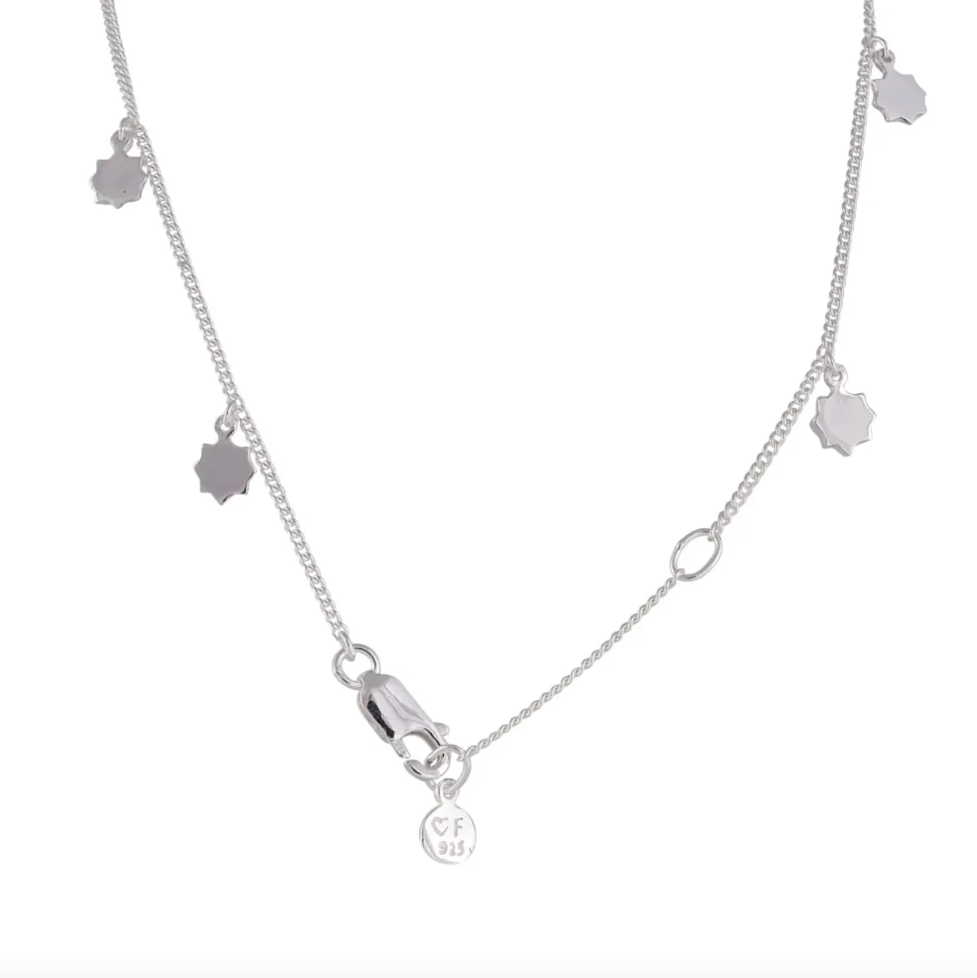Fairley, Silver Sunshine Charm Necklace