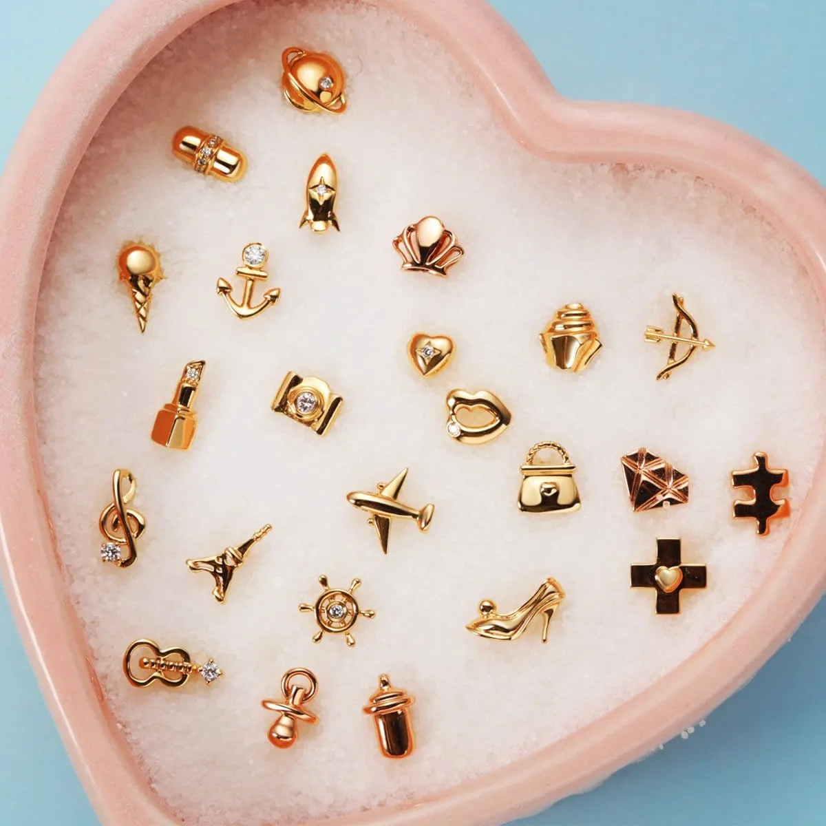 FANCIME Tiny Airplane 18K Yellow Gold Stud Earrings