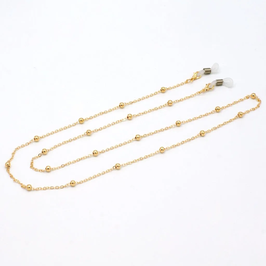 Fashion Copper Womens Gold Silver Eyeglass Chains Sunglasses Reading Beaded Glasses Chain Eyewears Cord Necklace Strap Rop