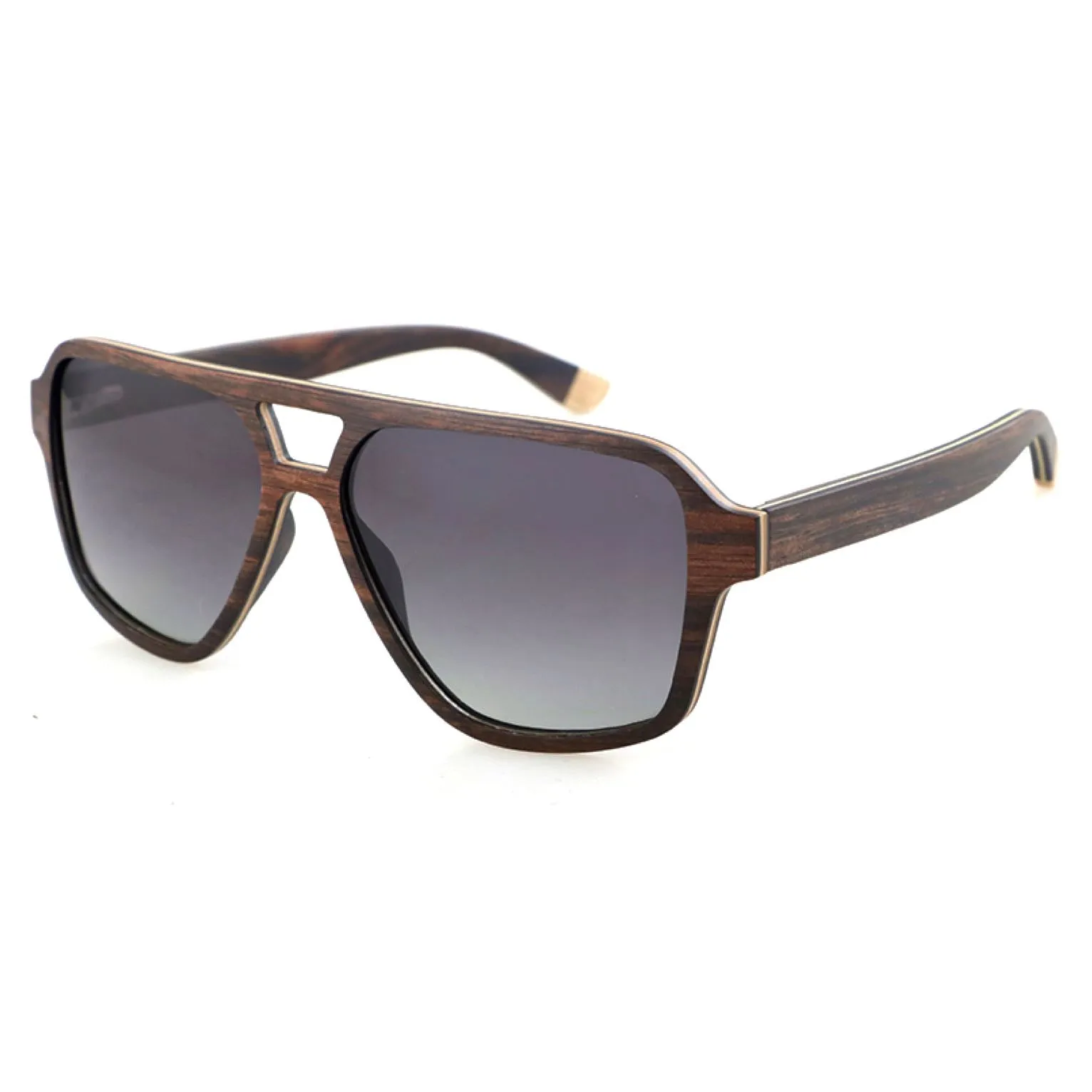 Faviators - Vintage Polarized Wood Aviator Sunglasses