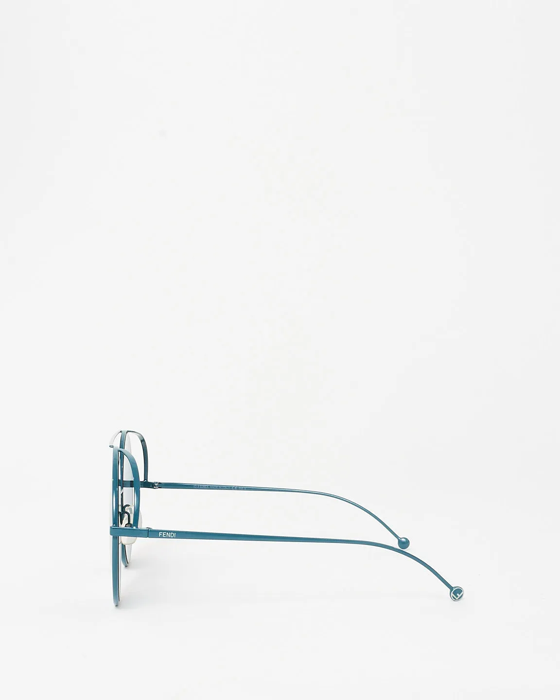 Fendi Blue FF Logo Round Sunglasses