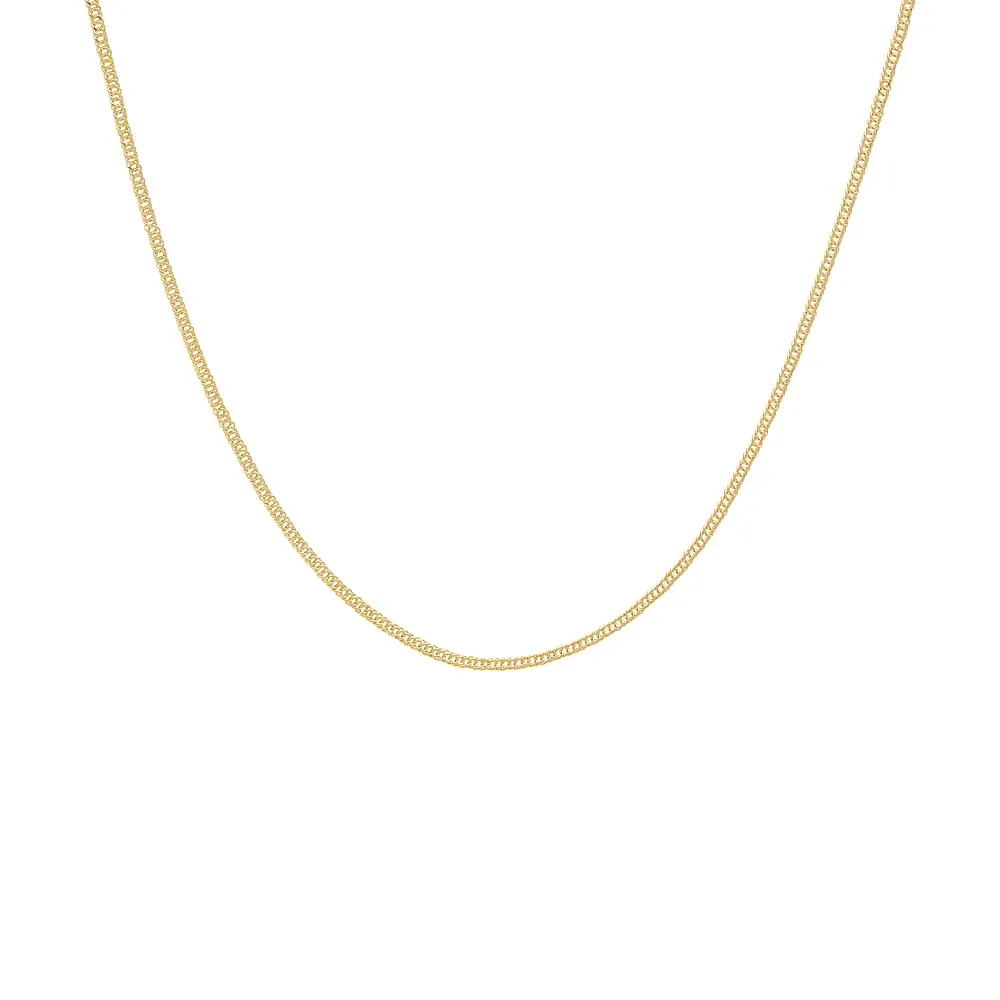 Flat Wheat Chain Necklace 14K