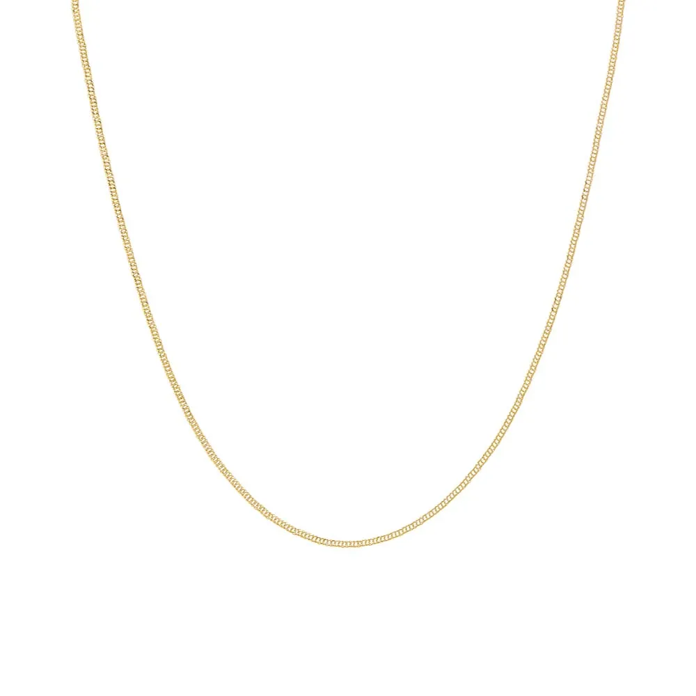 Flat Wheat Chain Necklace 14K