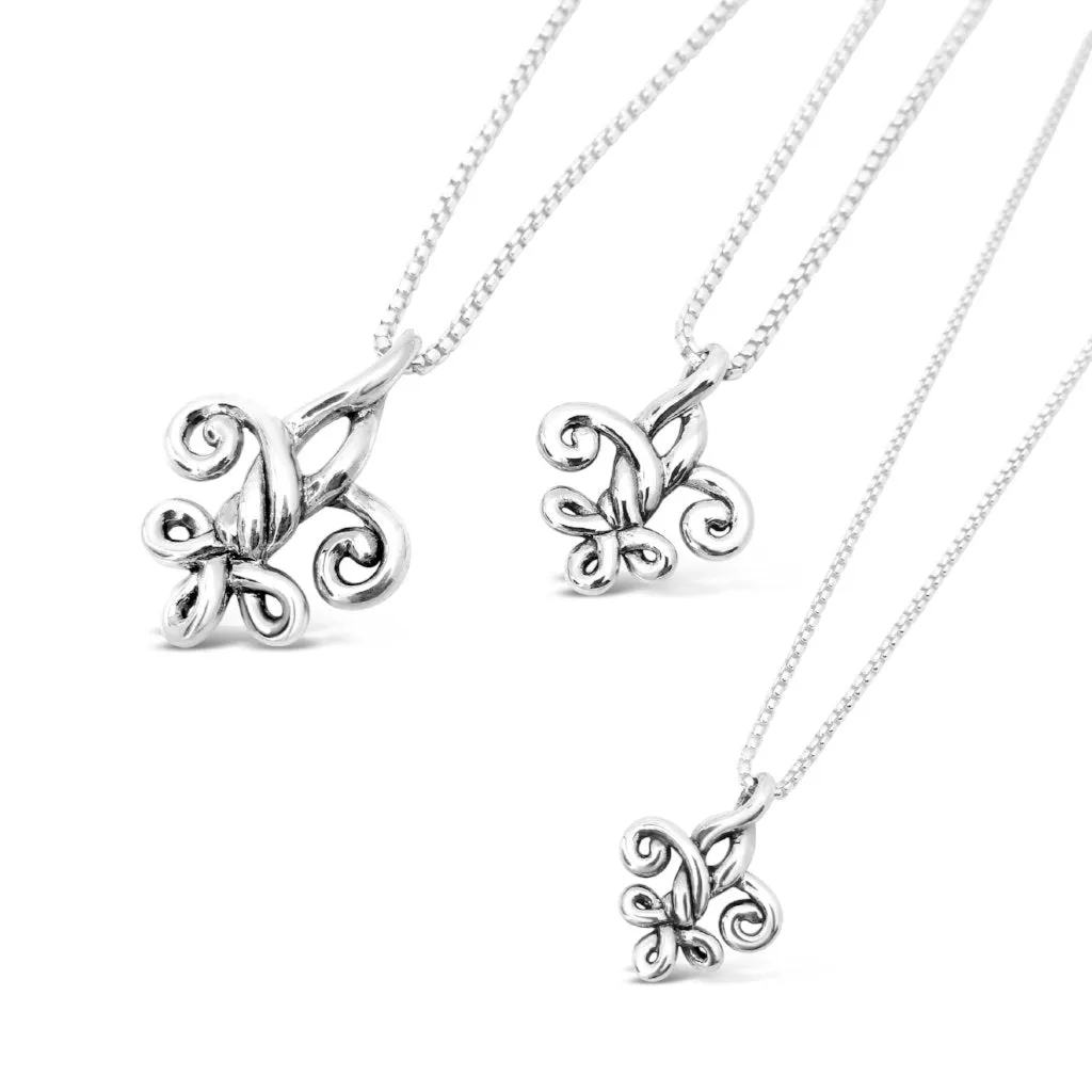 Fleur de Love Knot Pendant - Small