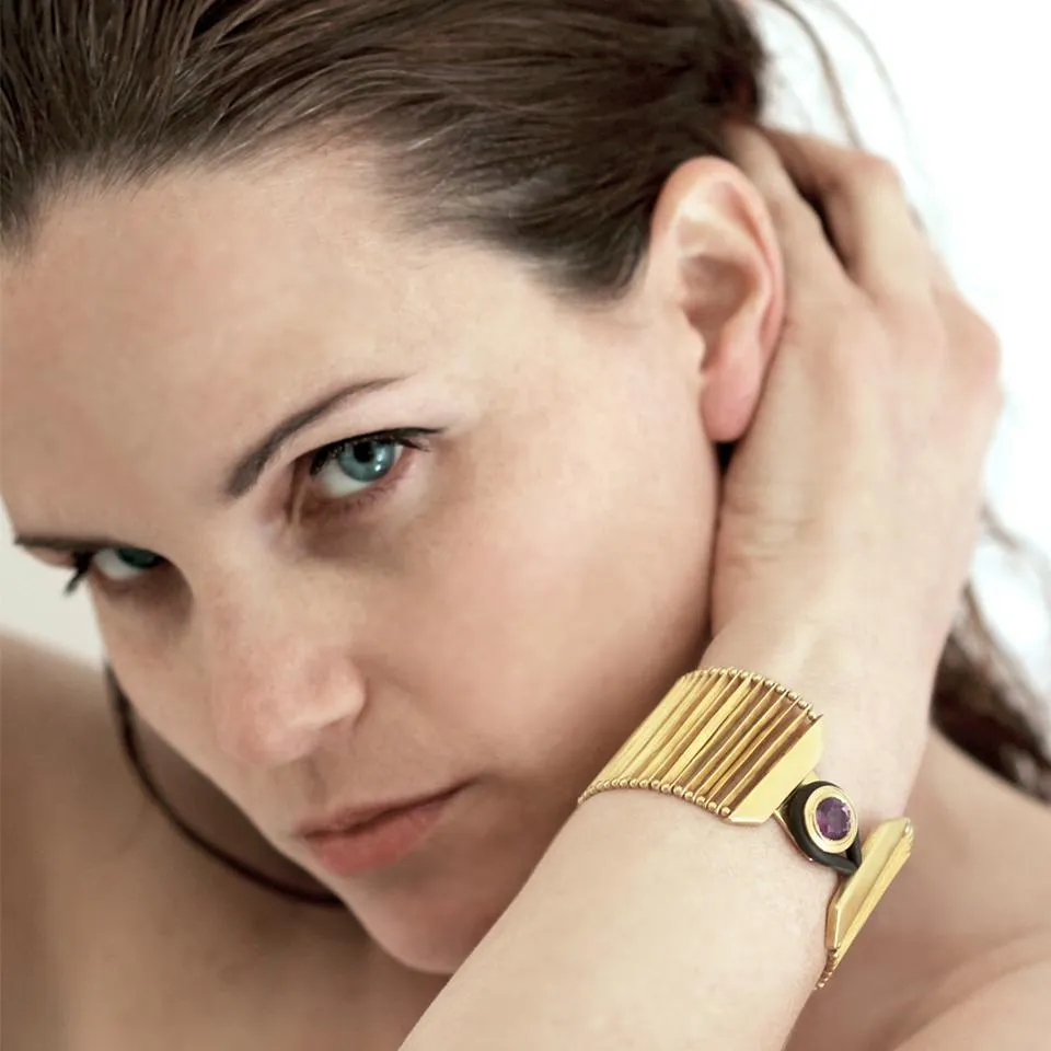 Flexi tach- design of gold bracelet for female