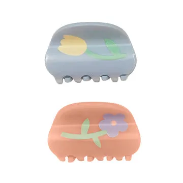 Floral Acetate Claw Clips