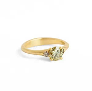 Flower Bud Solitaire Ring