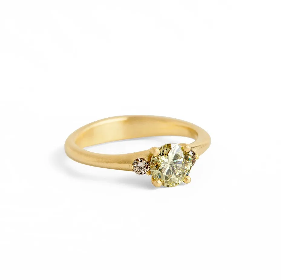 Flower Bud Solitaire Ring
