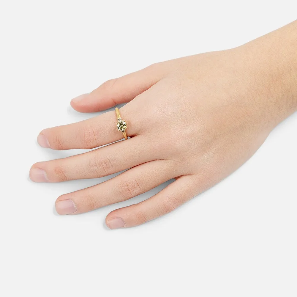 Flower Bud Solitaire Ring