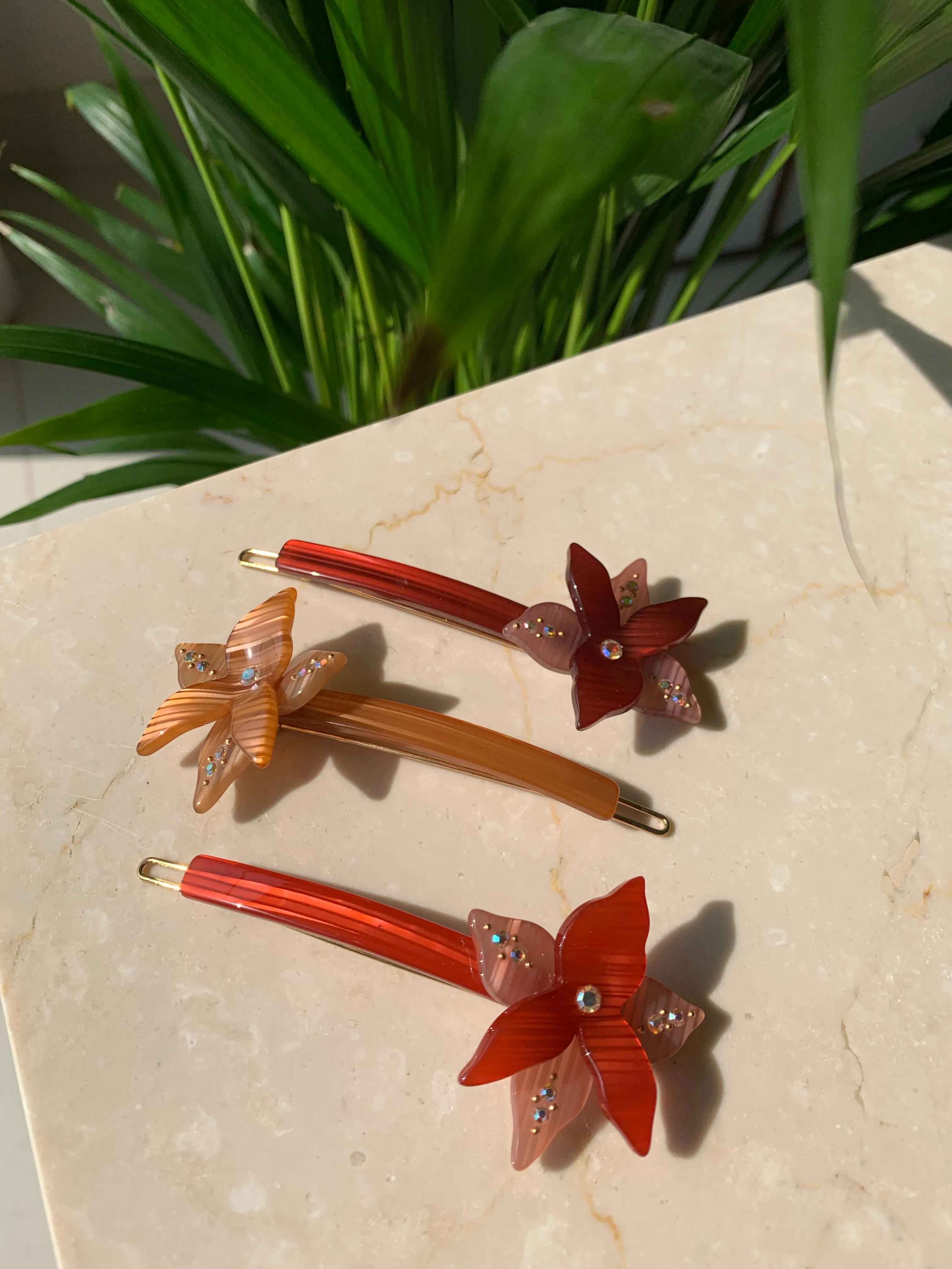 Flower Handmade Hair Clip Beige
