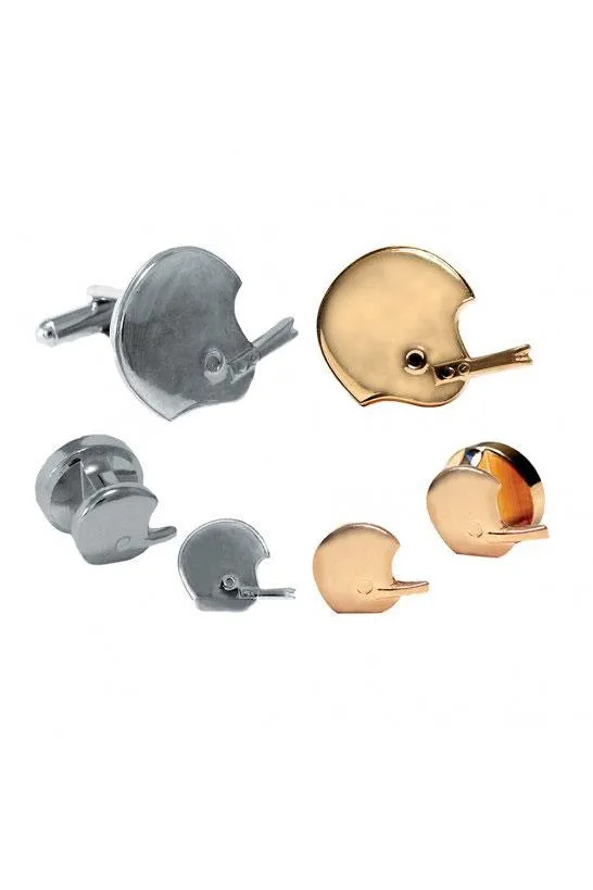 Football Helmet Studs and Cufflinks Set