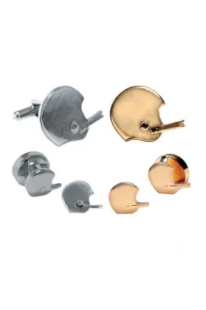 Football Helmet Studs and Cufflinks Set