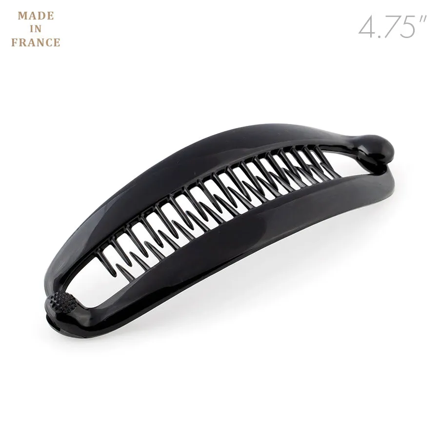 French Black Medium Banana Clip With Ball Closure