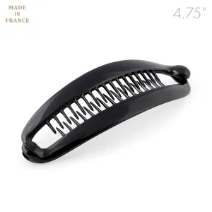 French Black Medium Banana Clip With Ball Closure