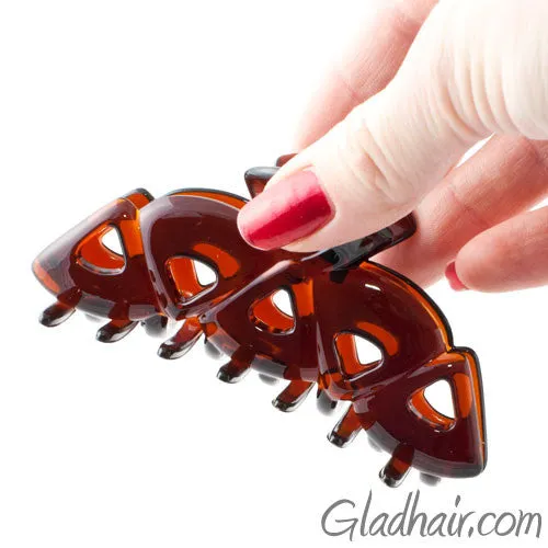 French Brown Plastic Triangles Hair Claw