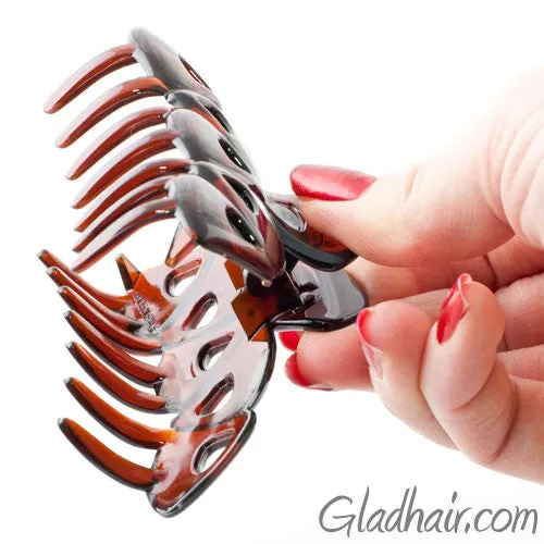 French Brown Plastic Triangles Hair Claw