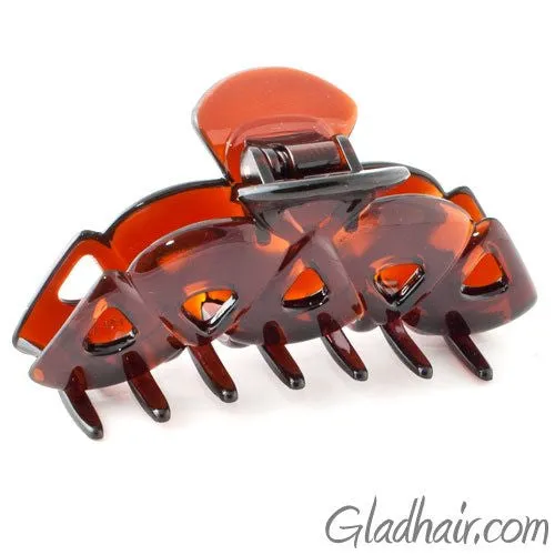 French Brown Plastic Triangles Hair Claw