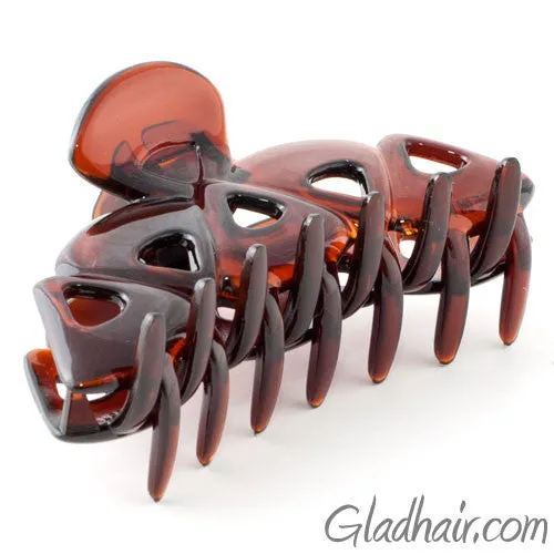French Brown Plastic Triangles Hair Claw
