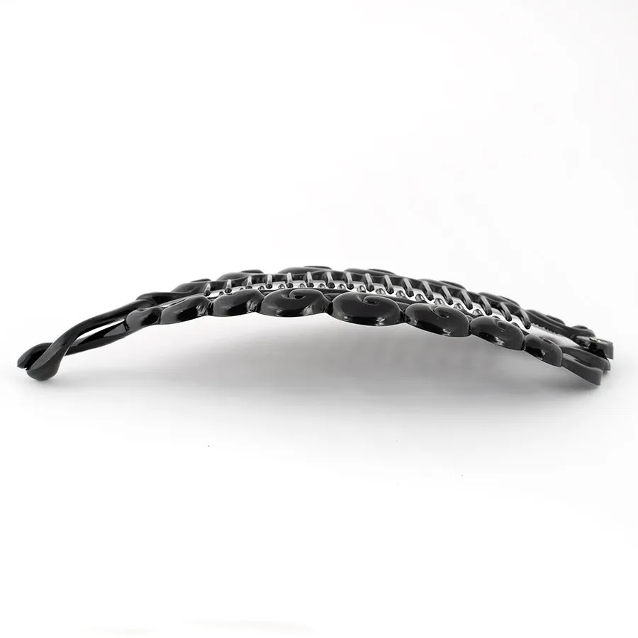 French Fancy Spiral Black Banana Hair Clip
