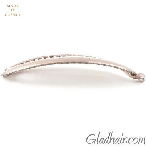 French Large Beige Pearlized Colored Banana Pony Clip