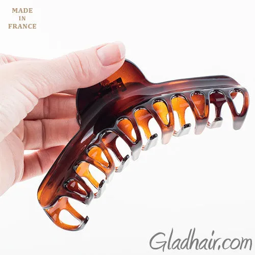 French Large Tortoise Plastic Sausage Shape Hair Claw