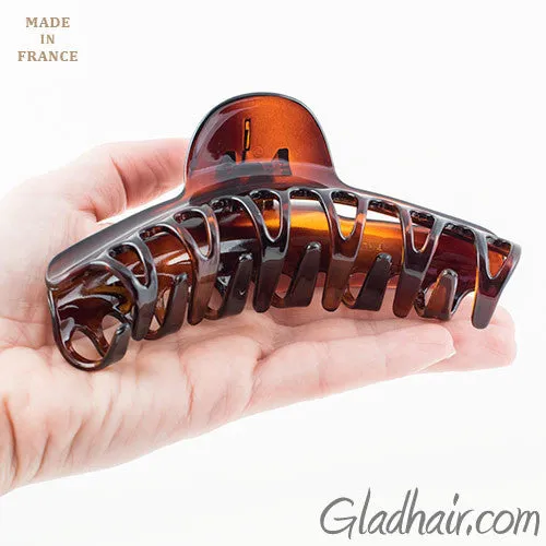 French Large Tortoise Plastic Sausage Shape Hair Claw