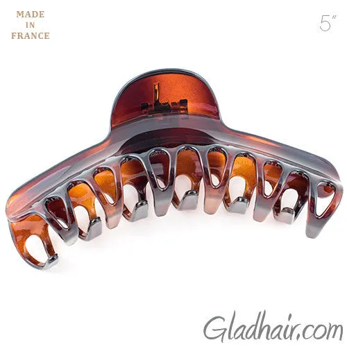 French Large Tortoise Plastic Sausage Shape Hair Claw