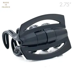 French Patented Cover Rake Black Plastic Hair Claw