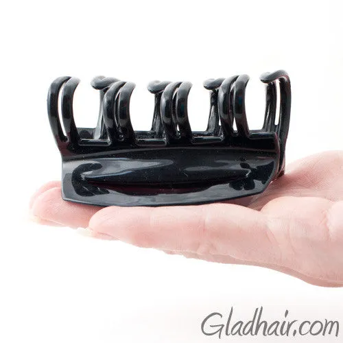 French Patented Cover Rake Black Plastic Hair Claw
