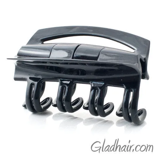 French Patented Cover Rake Black Plastic Hair Claw