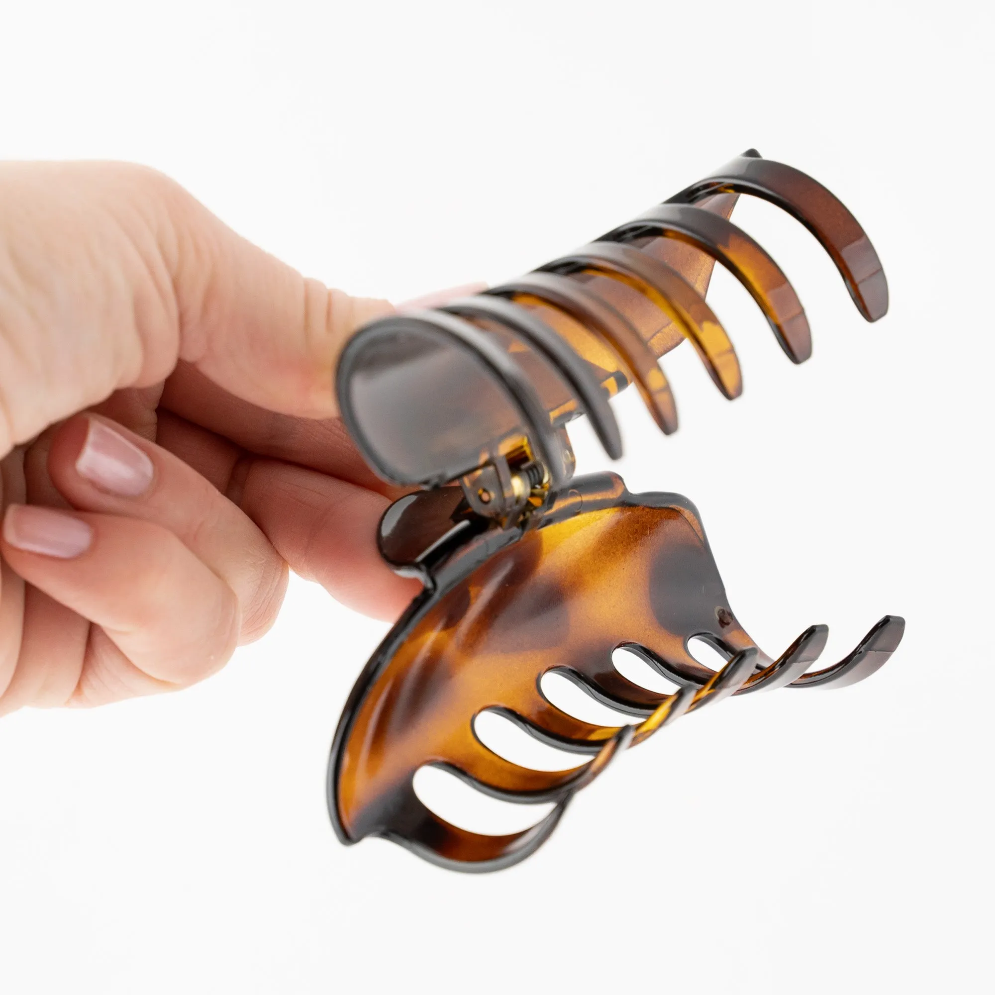French Tortoise Plastic Sausage Shape Hair Claw