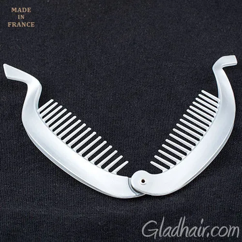 French Twisted Lock Style Silver Matte Banana Hair Clip