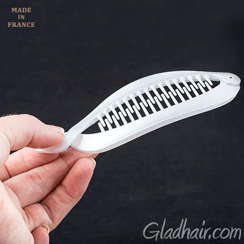 French Twisted Lock Style Silver Matte Banana Hair Clip