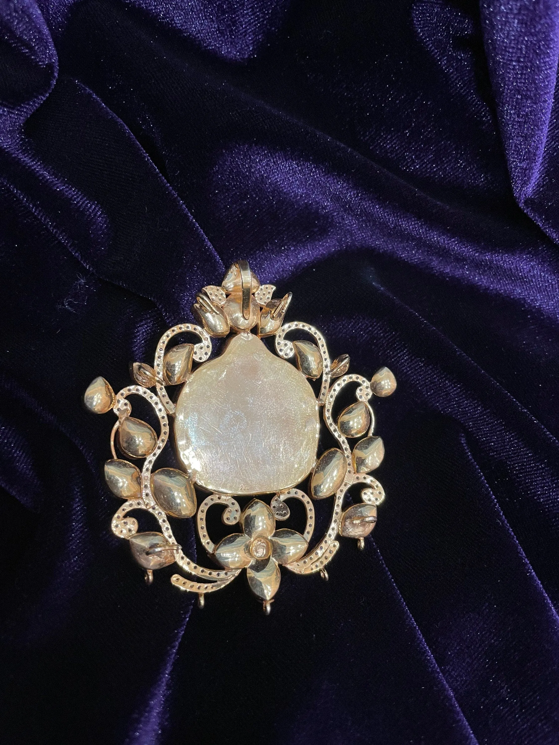 Ganesh Diamond pendant Pure Silver jewelry Indian ,diamond jewelry,Indian gold jewelry ,Indian Bridal,Indian Wedding Jewelry-NIHIRA-SHABURIS