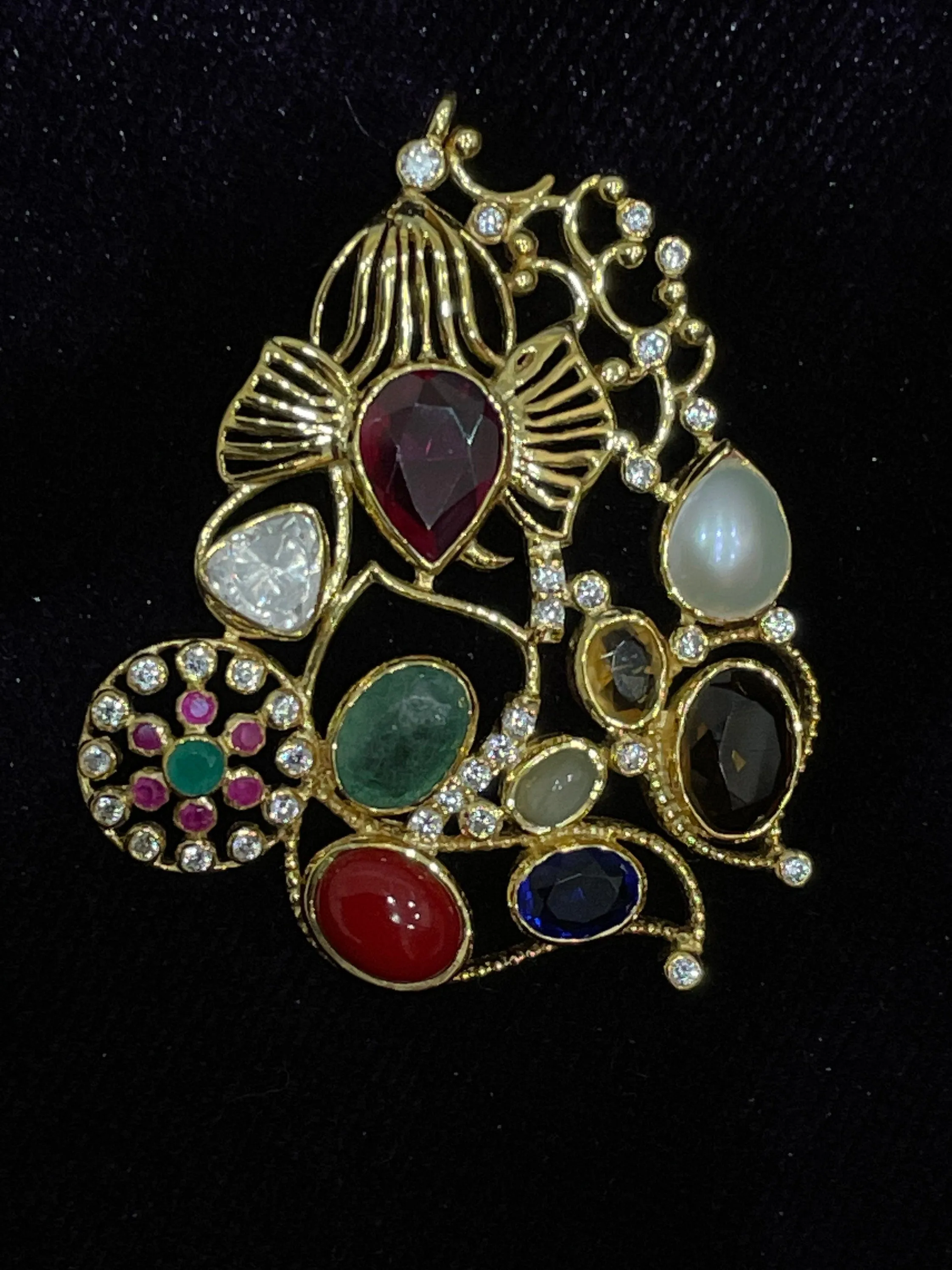 Ganesh pendant silver jewelry antique jewelry temple jewelry collection indian jewelry gifts jewelry sets gold look a like -NIHIRA-SHABURIS
