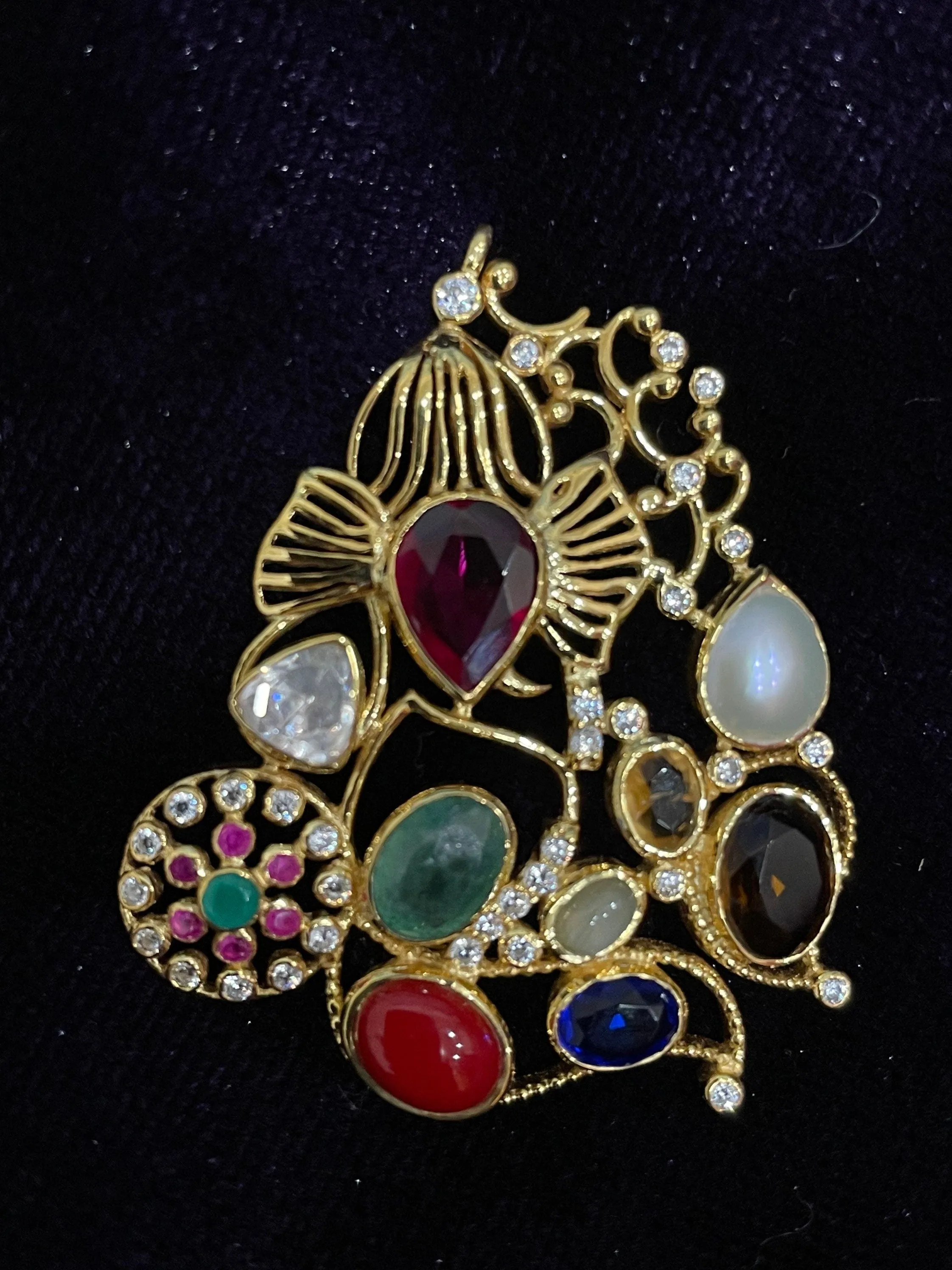 Ganesh pendant silver jewelry antique jewelry temple jewelry collection indian jewelry gifts jewelry sets gold look a like -NIHIRA-SHABURIS