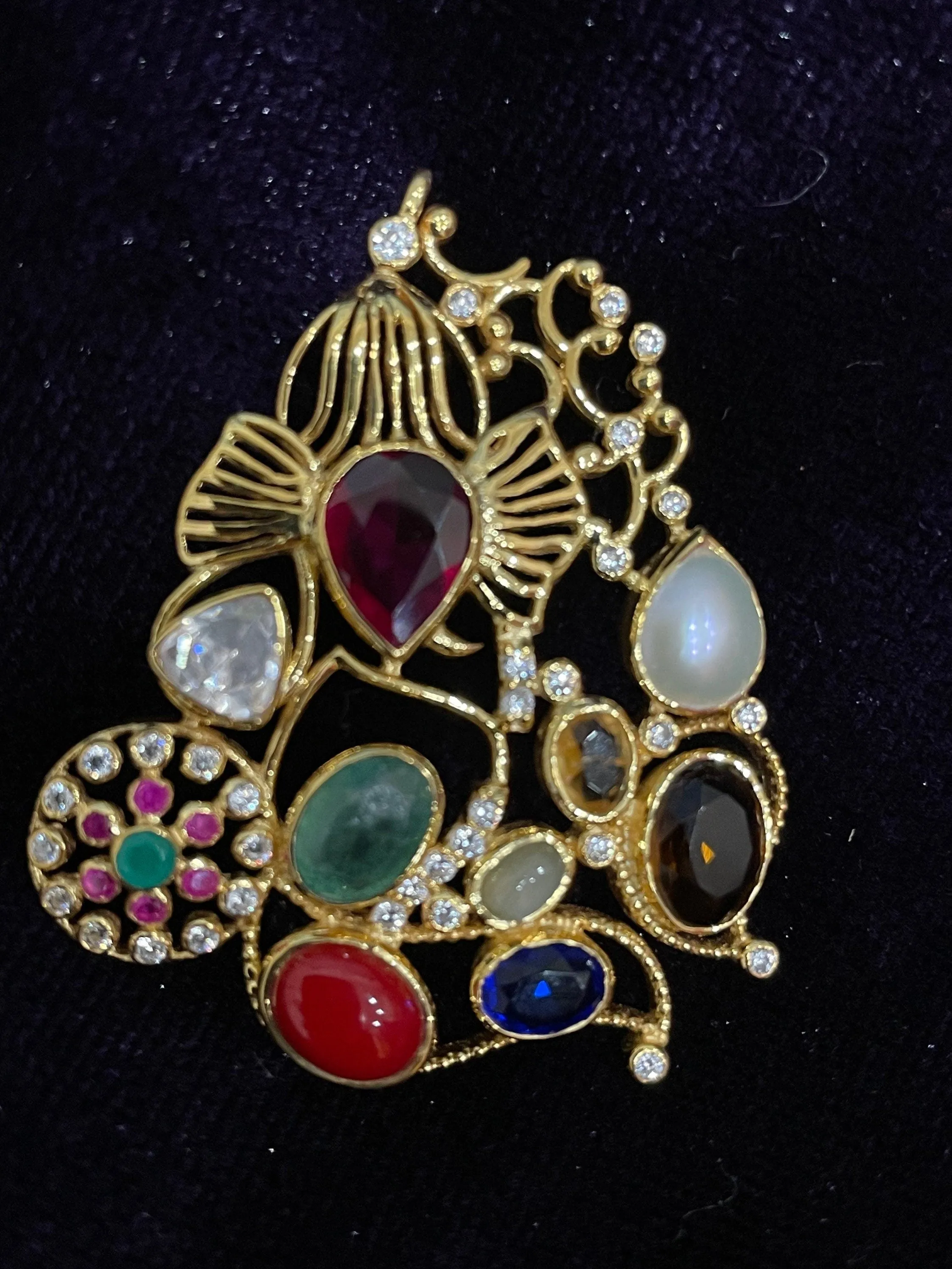 Ganesh pendant silver jewelry antique jewelry temple jewelry collection indian jewelry gifts jewelry sets gold look a like -NIHIRA-SHABURIS
