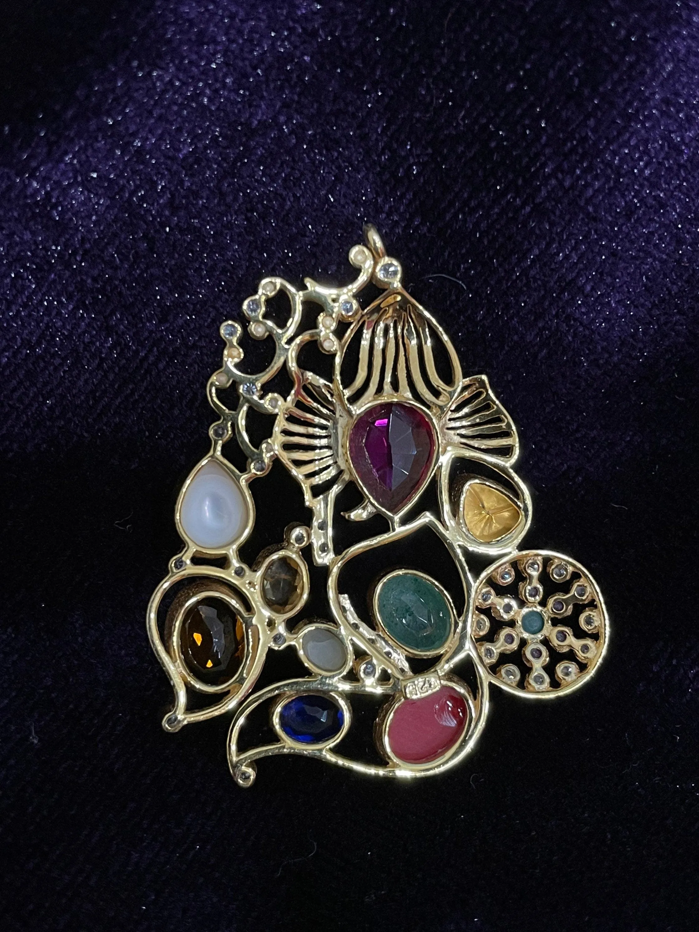 Ganesh pendant silver jewelry antique jewelry temple jewelry collection indian jewelry gifts jewelry sets gold look a like -NIHIRA-SHABURIS