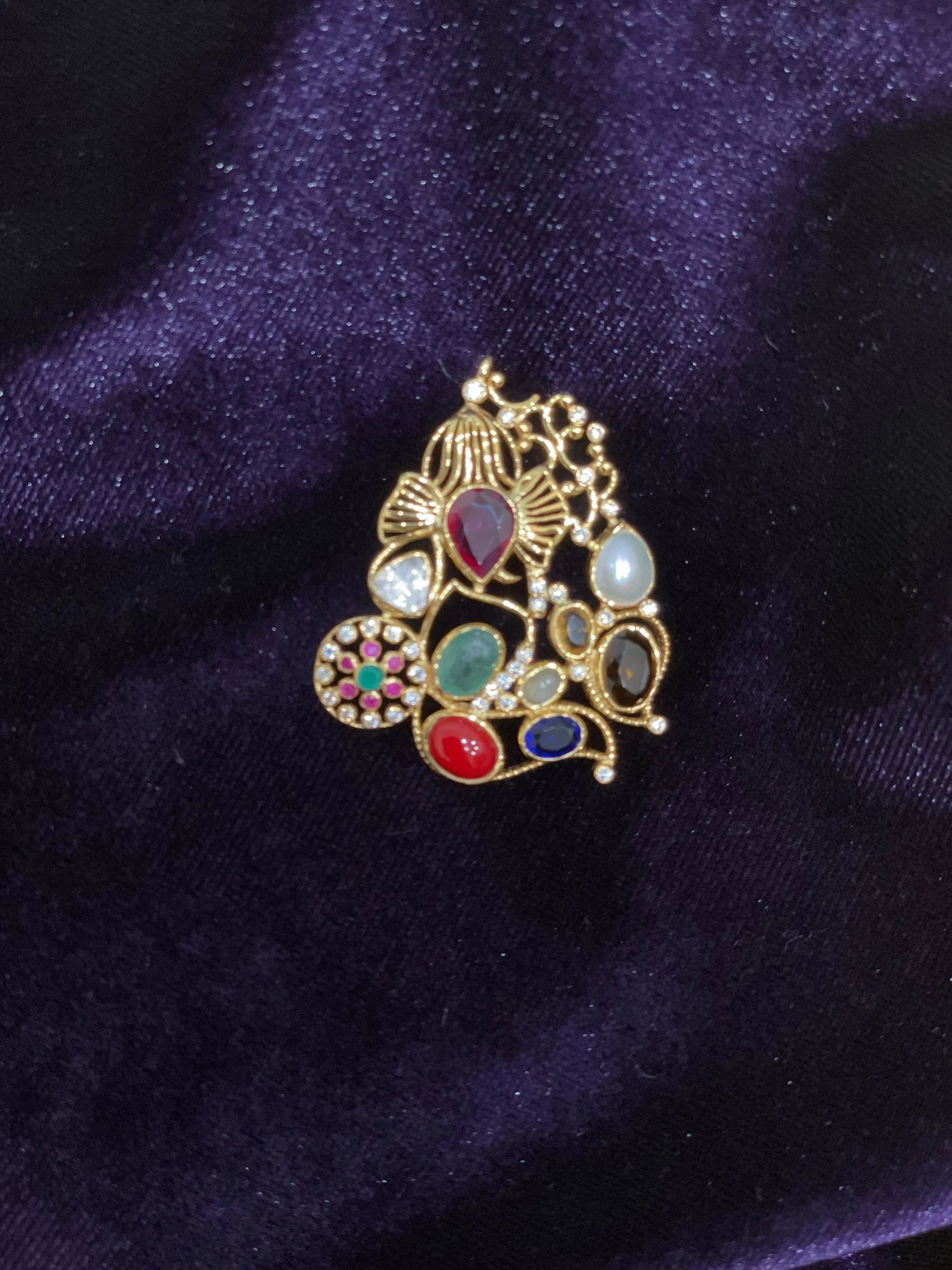 Ganesh pendant silver jewelry antique jewelry temple jewelry collection indian jewelry gifts jewelry sets gold look a like -NIHIRA-SHABURIS
