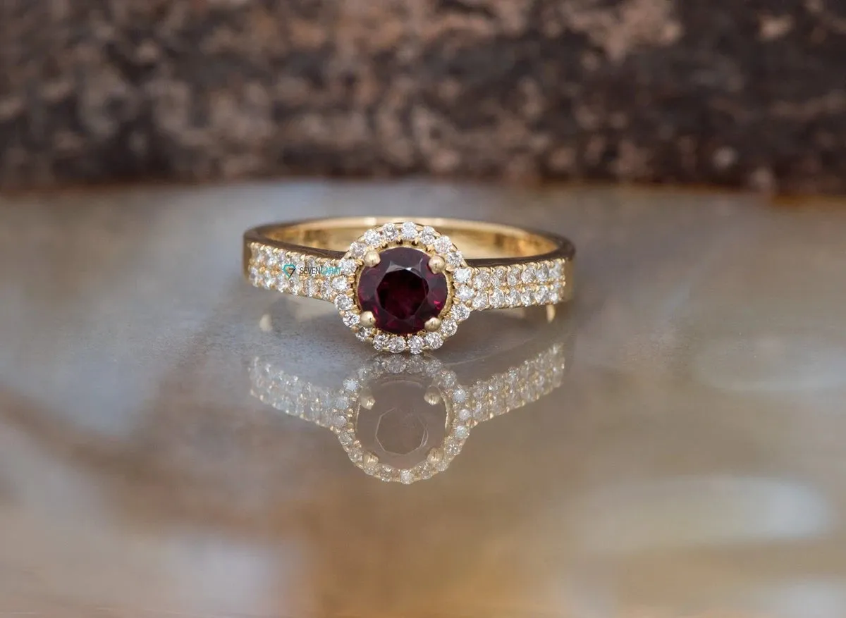 Garnet engagement ring-Garnet ring-Garnet engagement ring vintage- Promise ring-Branch engagement ring-Vintage wedding ring-Anniversary ring