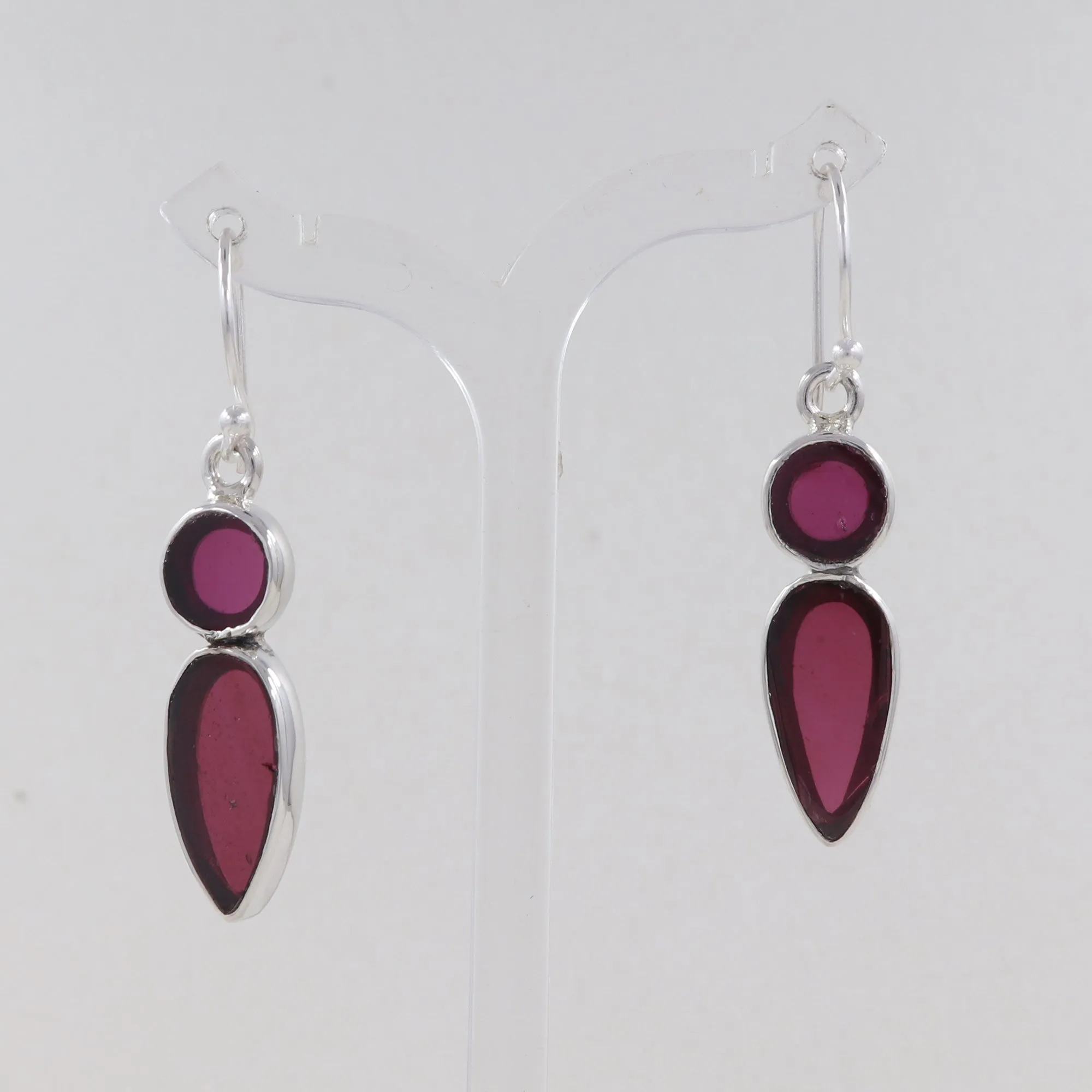 Garnet Silver Earrings