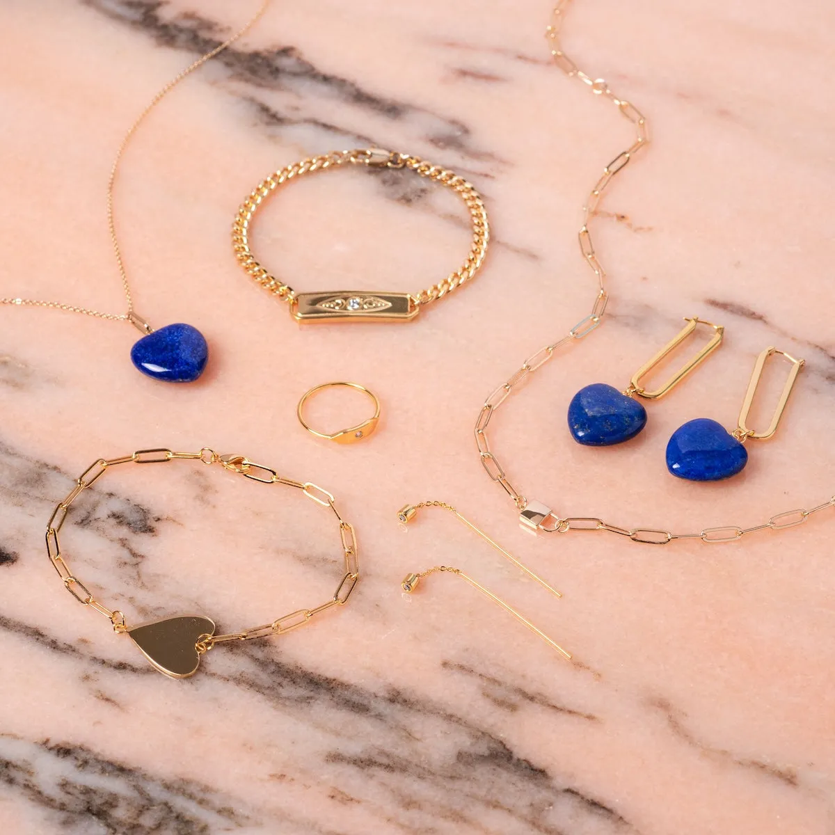 Gemma Lapis Heart Necklace