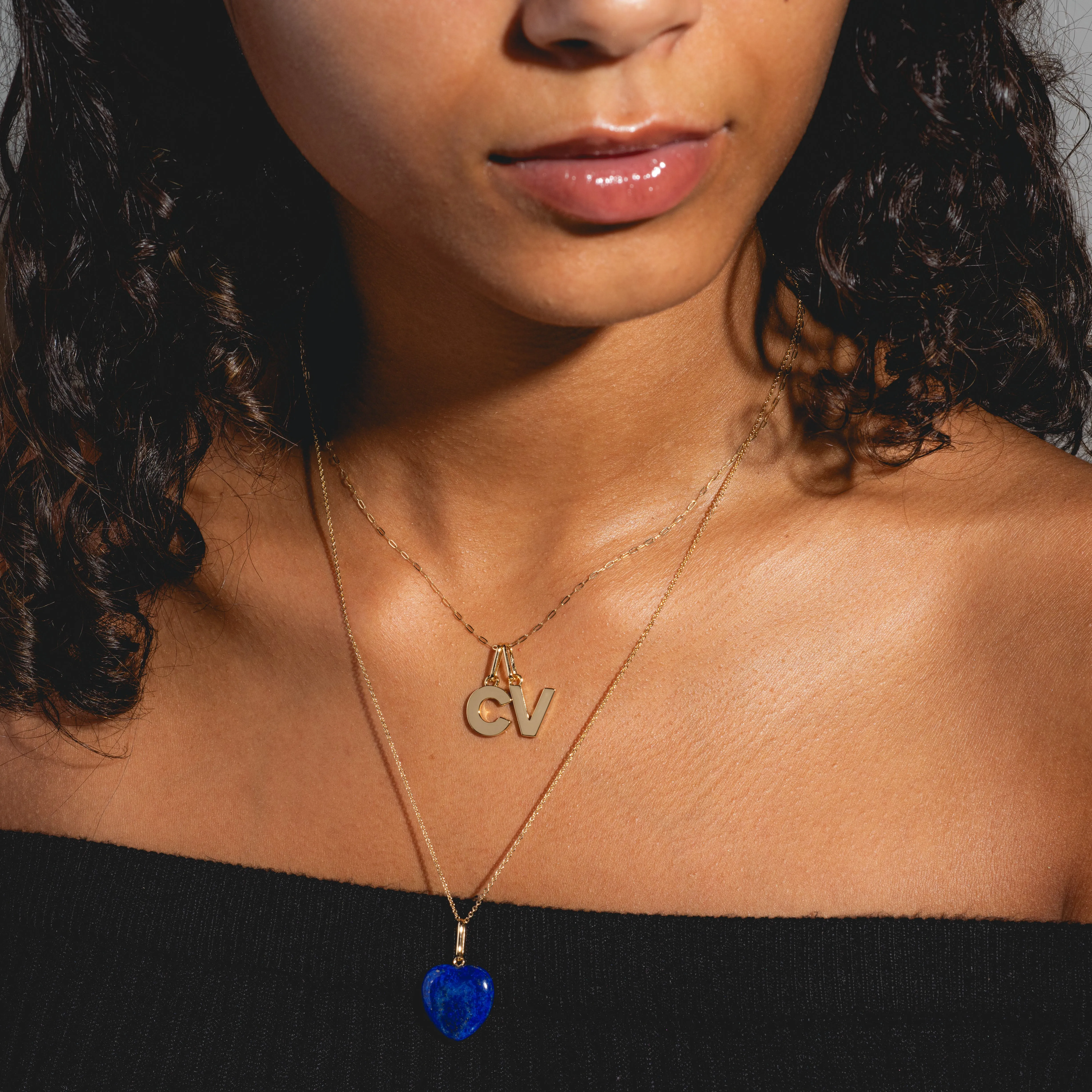 Gemma Lapis Heart Necklace