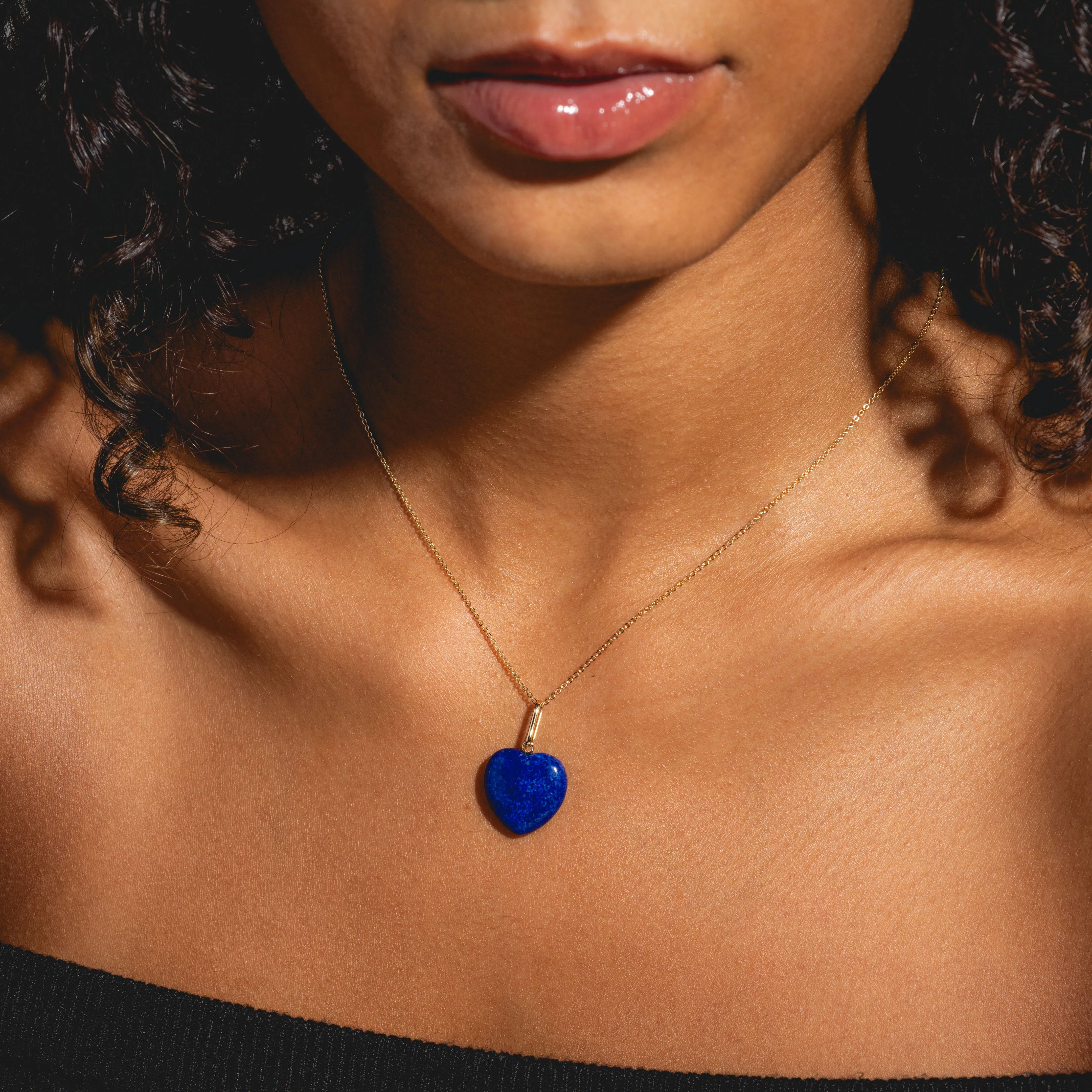 Gemma Lapis Heart Necklace