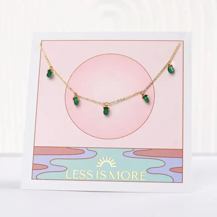Gemstone Drop Confetti Necklace, Assorted Gemstones FB1899 🌳
