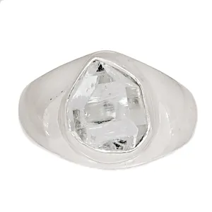 Genuine Herkimer Diamond 925 Solid Sterling Silver Men's Ring Size 6.5