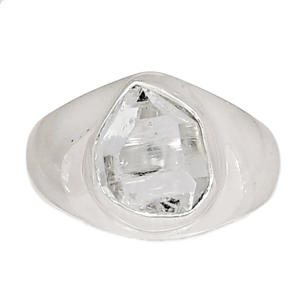 Genuine Herkimer Diamond 925 Solid Sterling Silver Men's Ring Size 6.5