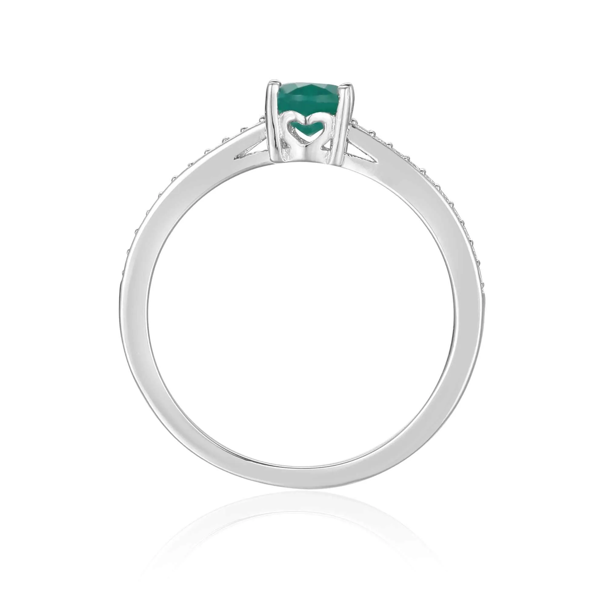 Genuine Solitaire Oval Cut Emerald Engagement Rings